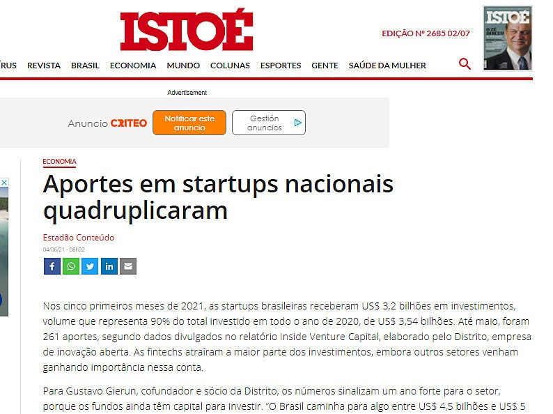 Aportes em startups nacionais quadruplicaram